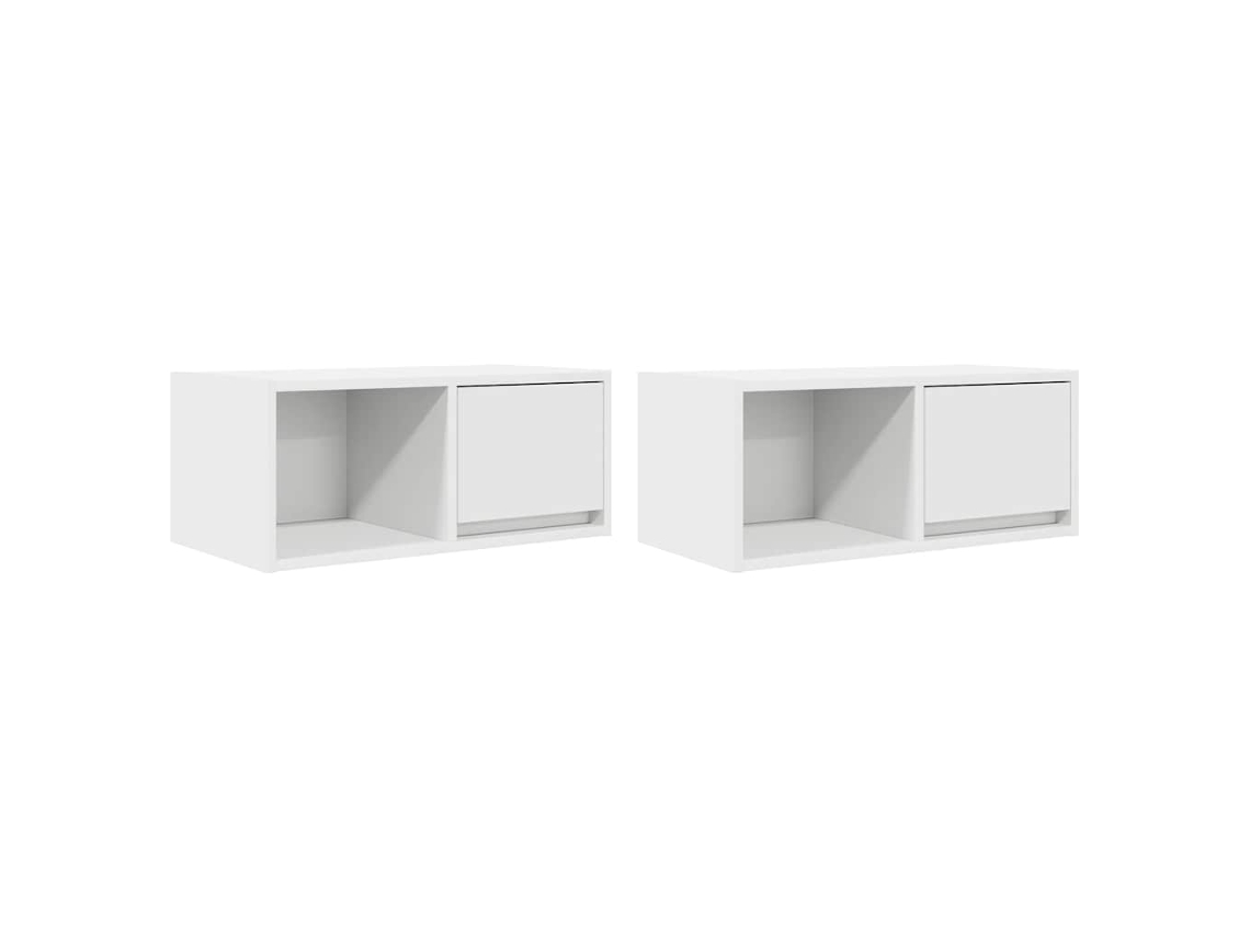 Conjunto de 2 móveis para TV Deriv. Madeira Branco MAISON EXCLUSIVE (60x31x25,5 cm)