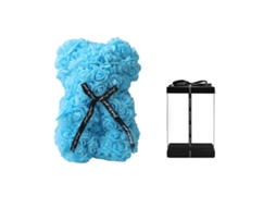 Flor Artificial Forever Rose Urso Teddy com Caixa Presente