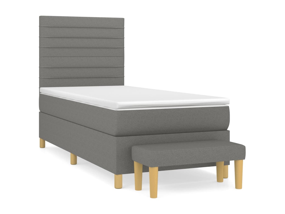 Cama com Molas/Colchão 80x200 Cm em Tecido Cinzento Escuro MAISON EXCLUSIVE