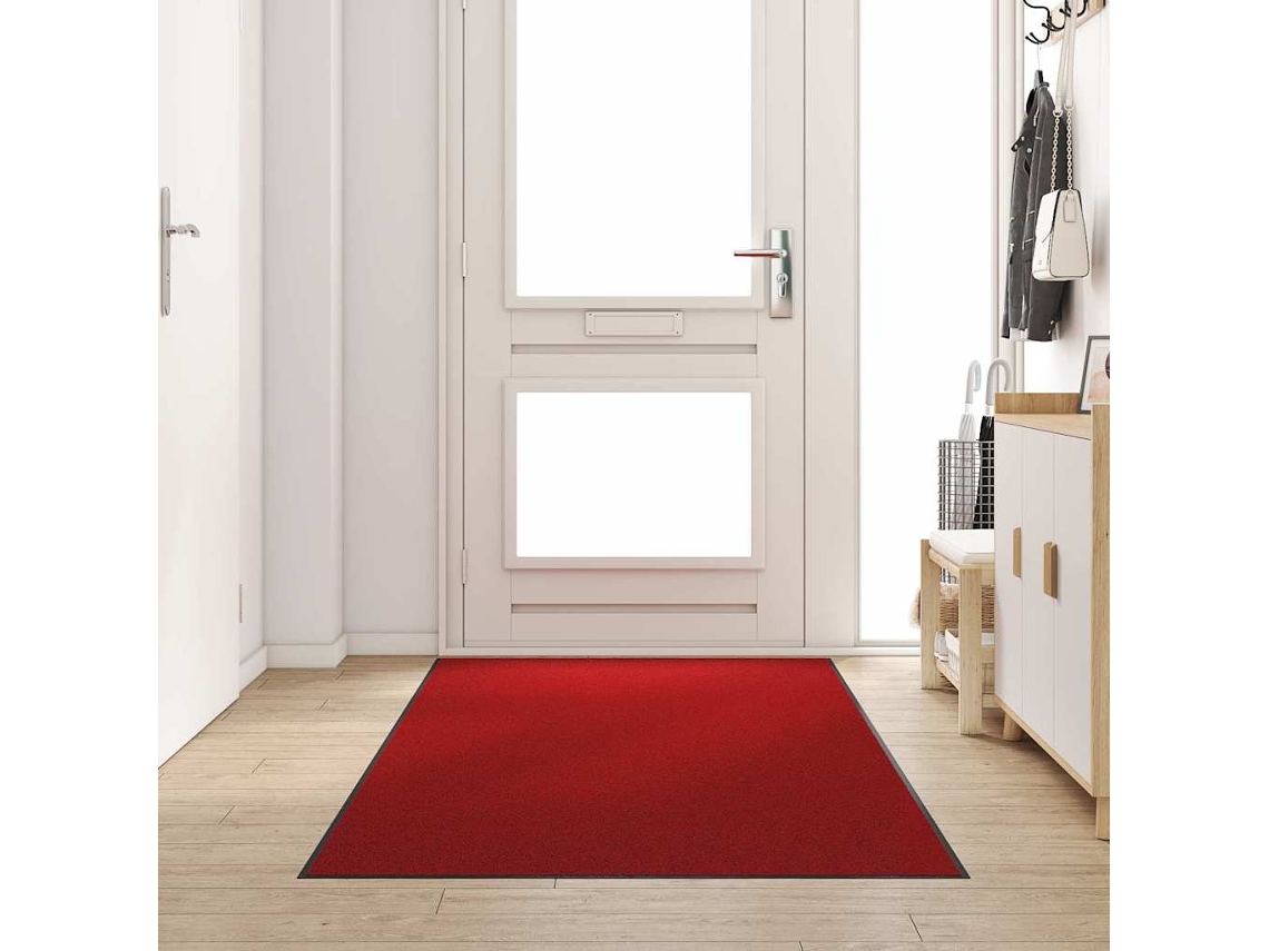 Vidaxl Tapete De Entrada Vermelho E Preto 120 X 250 Cm 100% Poliamida