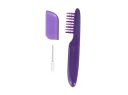 Kit de pentes e escova para desembaraçar cabelo, portátil, rotativo, uso molhado ou seco, cor roxa LAXISCREED