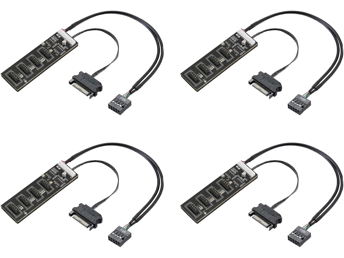 Divisor De Cabeçalho Usb 4 Pinos E 9 Com Cabo Alimentação Sata,