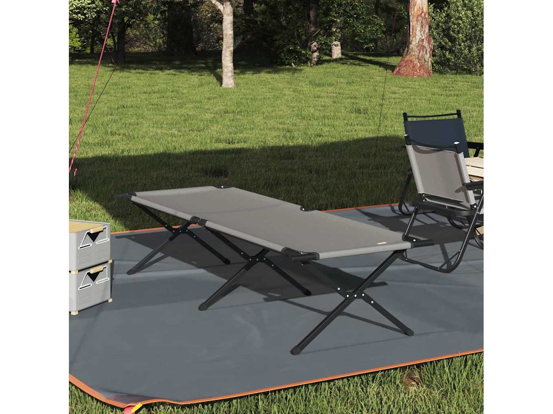 Vidaxl Cama De Camping Dobrável Cinzeto 210 X 80 X 46 Cm Tecido Oxford