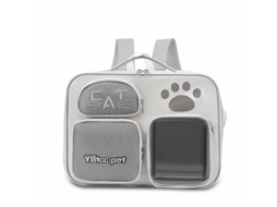 Transportadora Para Gato, Mochila Respirável De Grande Capacidade Para Animais De Estimação (cinza - 40x30x26 Cm) Cuich