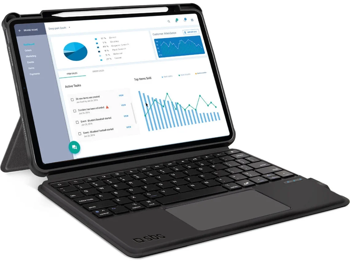 Teclado Bluetooth para Apple iPad 11 2ªGeração SBS Preto
