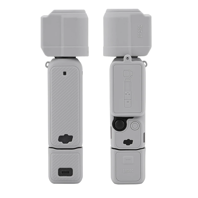 Capa De Silicone Com Tampa De Lente Para Dji Osmo Pocket 3 Cinza