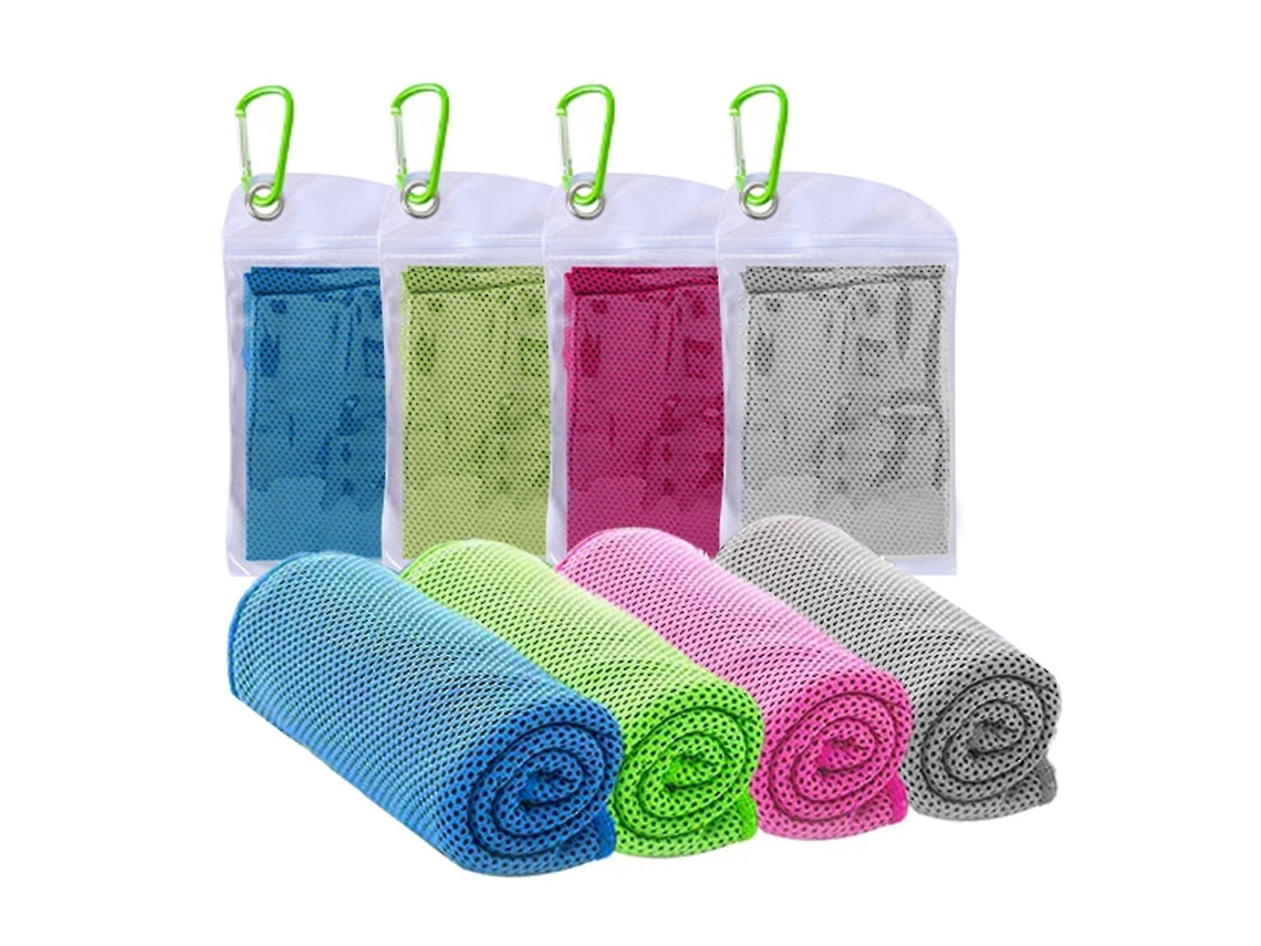 Pacote Com 4 Toalhas Refrescantes Respiráveis ​​e Macias Para Ioga, Esportes, Corrida, Academia, Exercícios, Camping E Fitness Slowmoose
