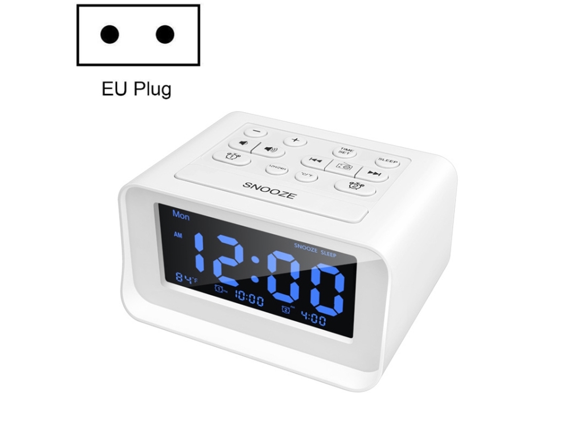 Relógio De Parede Digital Led Para Quarto Com Porta De Carregamento Usb, Rádio Relógio, Temperatura, Plataforma Eletrônica, Especi Slowmoose