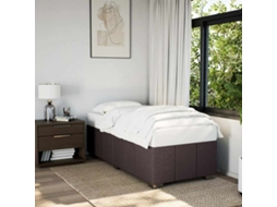 Vidaxl Estrutura De Cama Sem Colchão 100x200 Cm Tecido Castanho-escuro