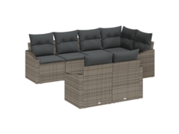 Conjunto 7 Sofá De Jardim Vidaxl Cinzento Vime Pe (233,5 X 123,5 X 85 Cm)