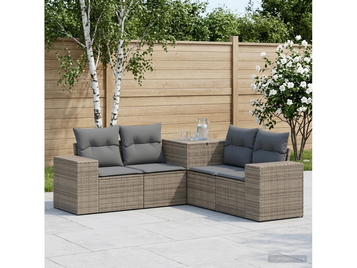 Vidaxl Conjunto De Sofás 5 Unid. Cinza E Cinza Escuro