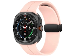 Pulseira De Silicone Com Fecho Magnético Dobrável Estilo Ranhurado Para Samsung Galaxy Watch Ultra 47mm.