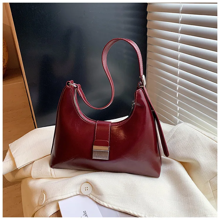(vermelha) Bolsa De Ombro Feminina Elegante, Compacta E Ideal Para Usar No Dia A Dia Ou Transversalmente.