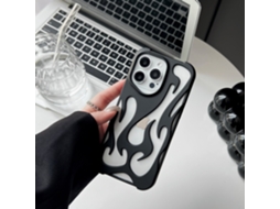 Capa Para Iphone 17 Air Com Padrão De Chama Vazada, Preta Fosca, Com Toque Aveludado E Dissipação De Calor.