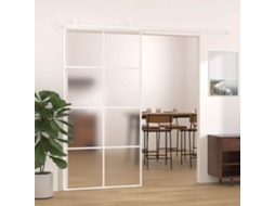 Vidaxl Porta Deslizante Vidro Esg Fosco E Alumínio 102,5x205 Cm Branco