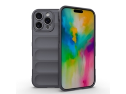 Capa Halinuia Para Iphone 16 Pro Max Magic Shield Tpu Cinzento Escuro (proteção Integral, Interior Em Flanela)