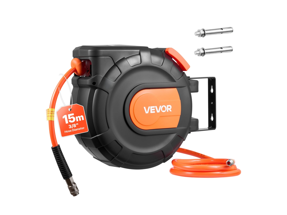 Carretel De Mangueira De Ar Retrátil 15 M X 9,5 Mm Pressão Máxima De 300 Psi Vevor