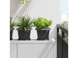 Vidaxl Vasos De Plantas 6 Pcs Preto 23 X 23 X 17,5 Cm Plástico