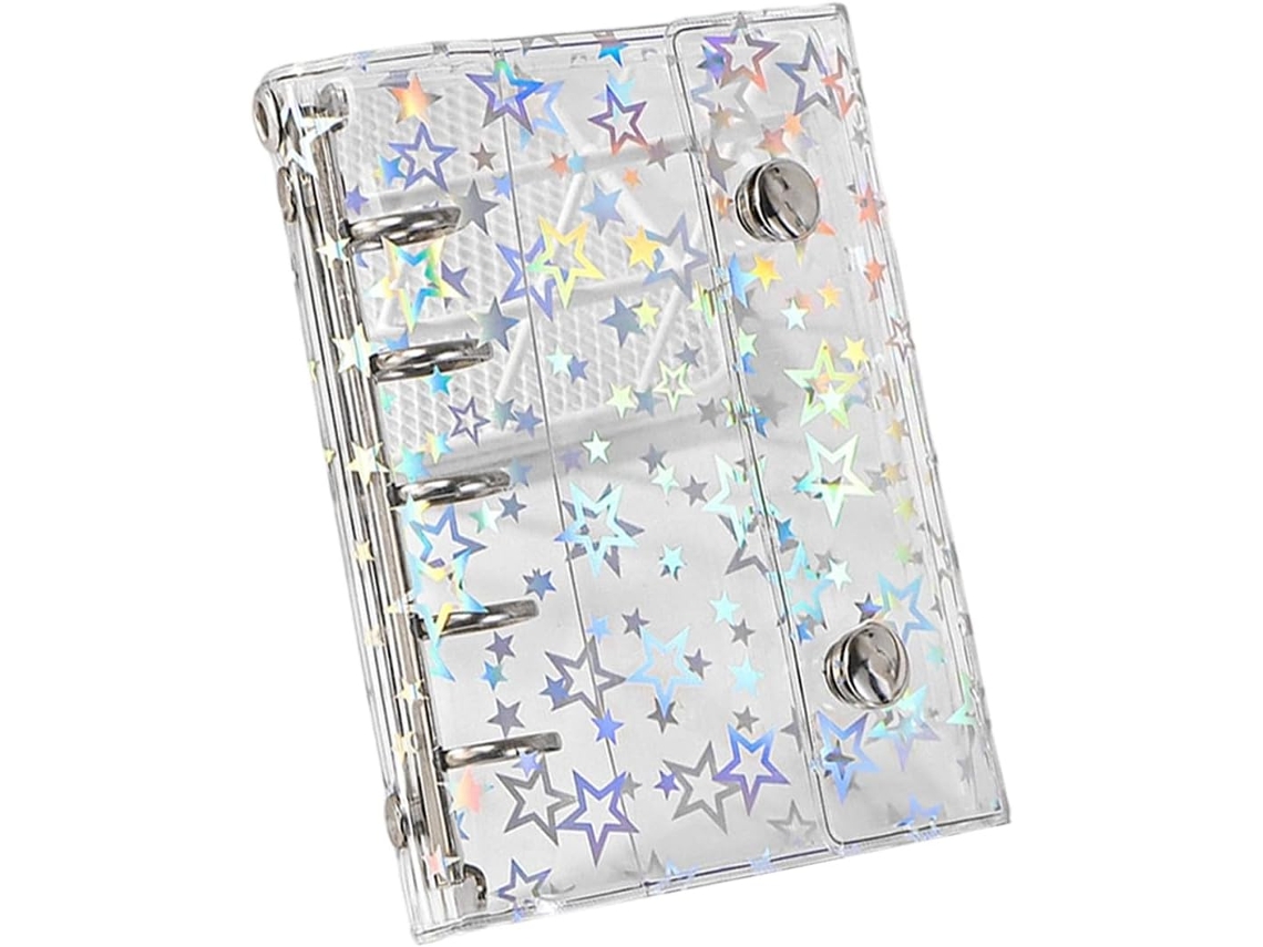 Protetor de Arquivo Transparente Com 2 Argolas E Data Brilhante Ideal Para Guardar Documentos Caderno Pressão Duplo Em