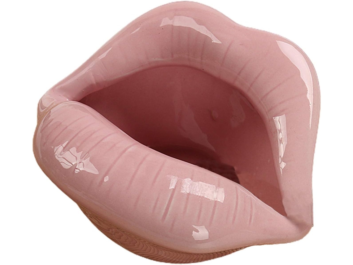 Cendrier Em Cerâmica Em Forma De Folhas De Desenho Animado - Rosa
