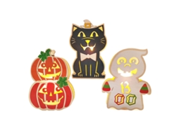 Conjunto de 3 Aboboras de Halloween: Fantasma e Gato Preto LAXISCREED
