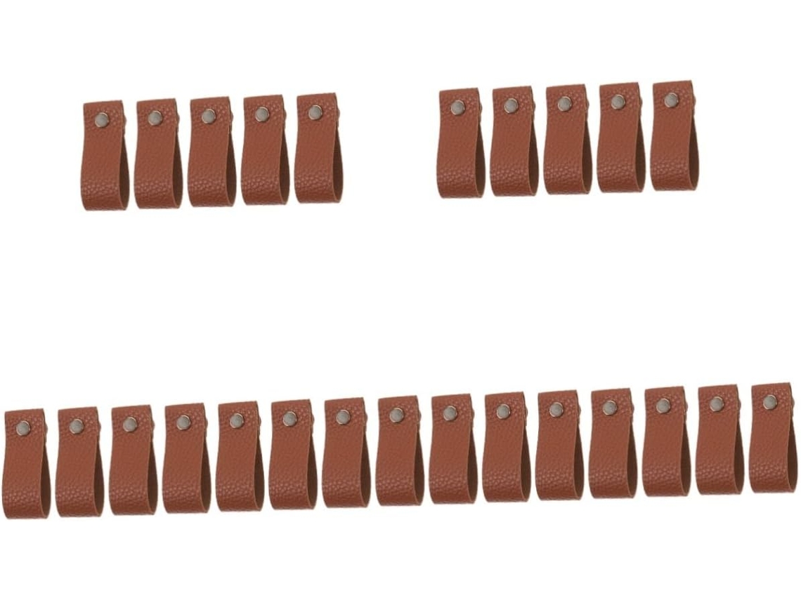 Conjunto De 25 Puxadores De Couro Pu Anticolisão Para Móveis, Armários E Maçanetas.