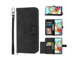 Capa Carteira Em Couro Sintético Com Textura De Flores E Toque Aveludado Para Samsung Galaxy A71 4g