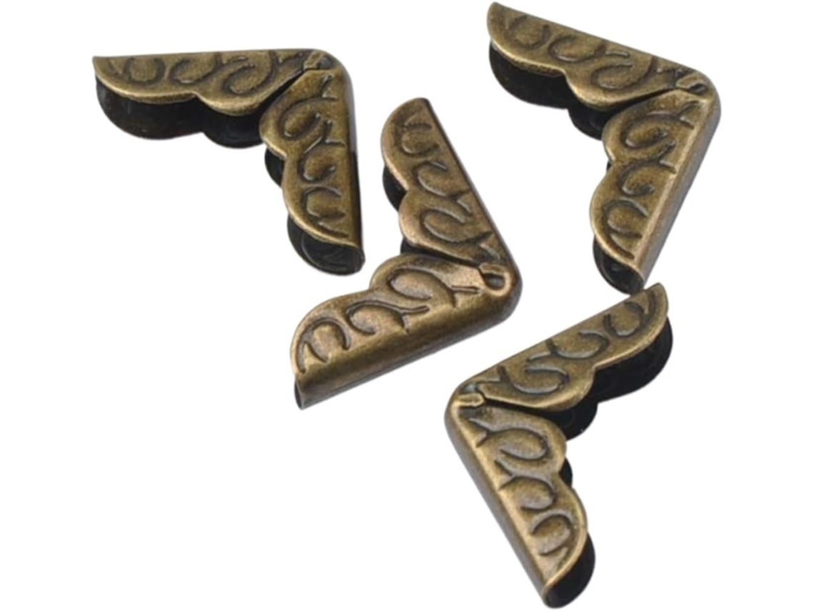 Protetores De Ângulo Livre Em Metal Bronze 16x16x3 - 5mm Paquet 40 Para Álbuns Fotos Scrapbooking
