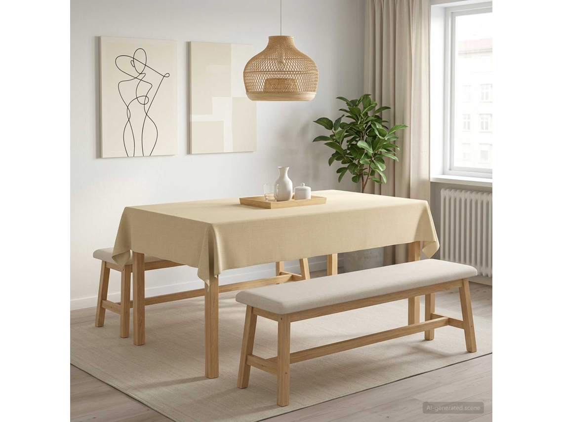 Vidaxl Toalha De Mesa 5 Unid. Retangular Branco Creme 110 X 180 Cm