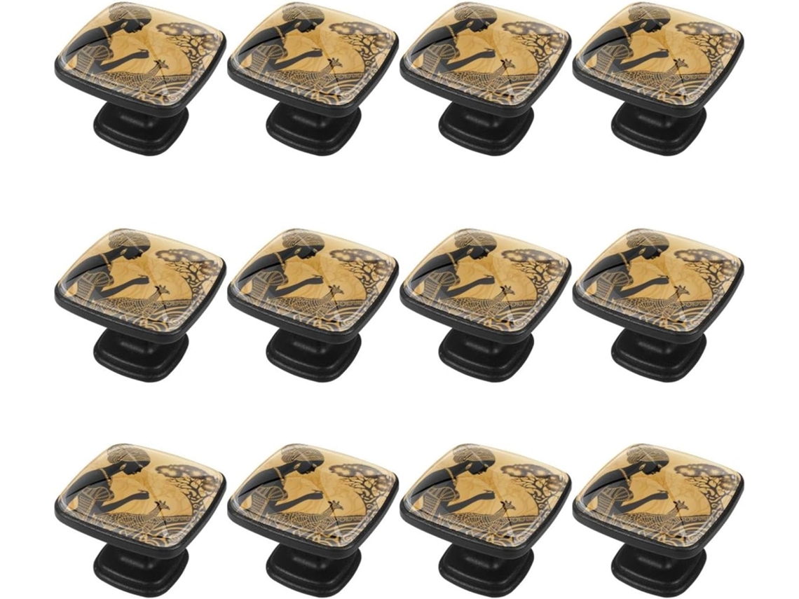 Puxadores Quadrados Para Armários De Cozinha, Puxadores Para Gavetas De Cômoda, 12 Peças, Etnia Feminina Africana