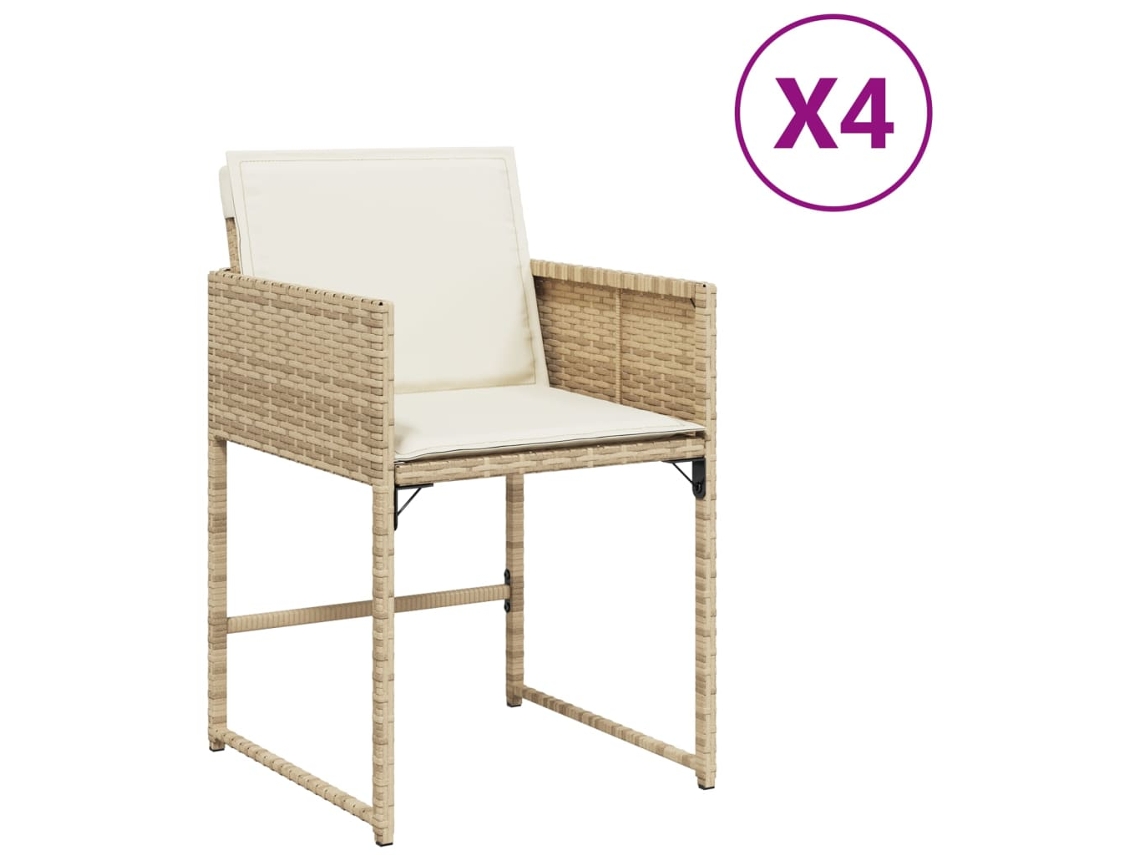 Garden Chair, Garden Chairs Vidaxl Bege Rattan / Vime