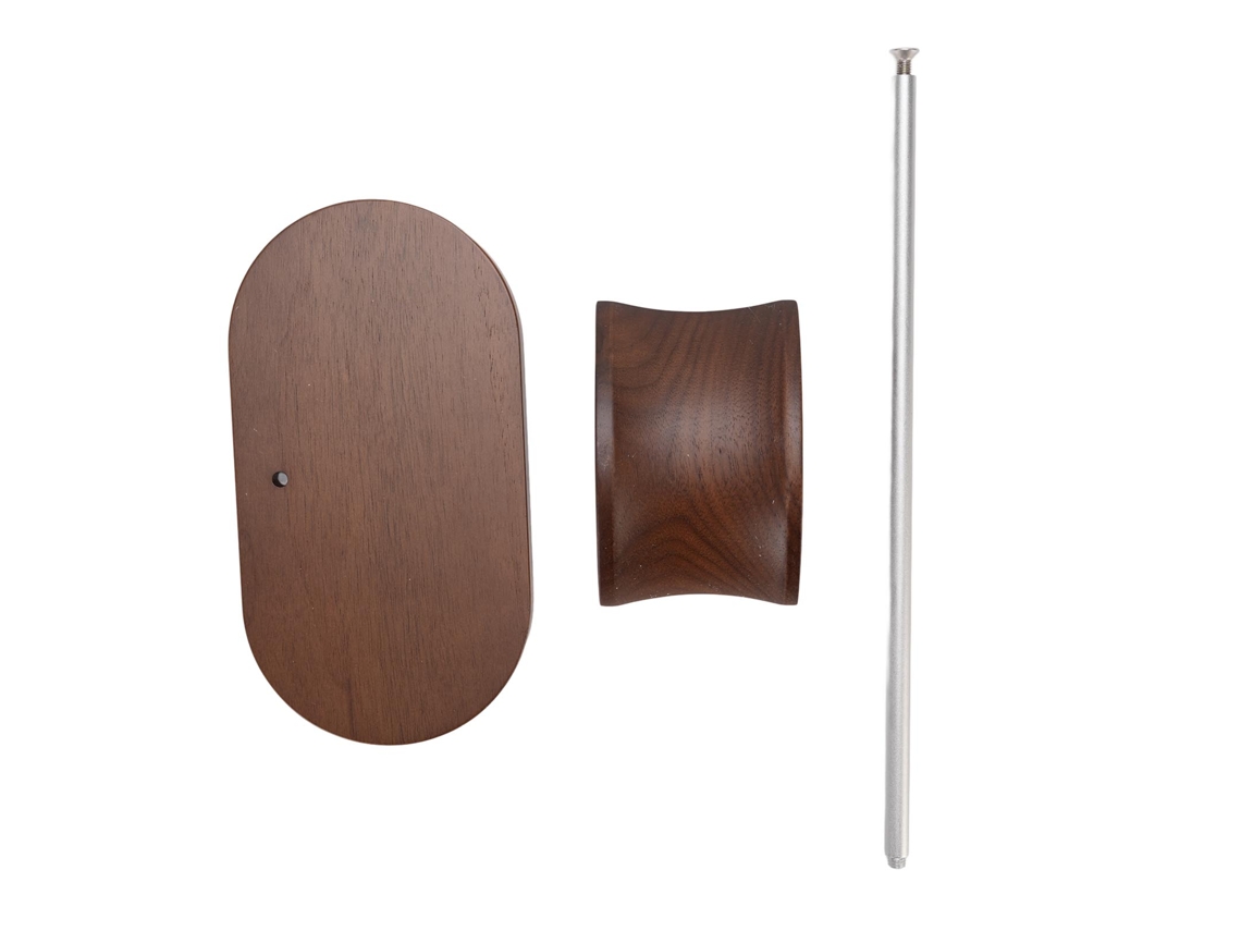 Soporte para auriculares de nogal, base de madera, barra de aluminio, gaming | S/MARCA