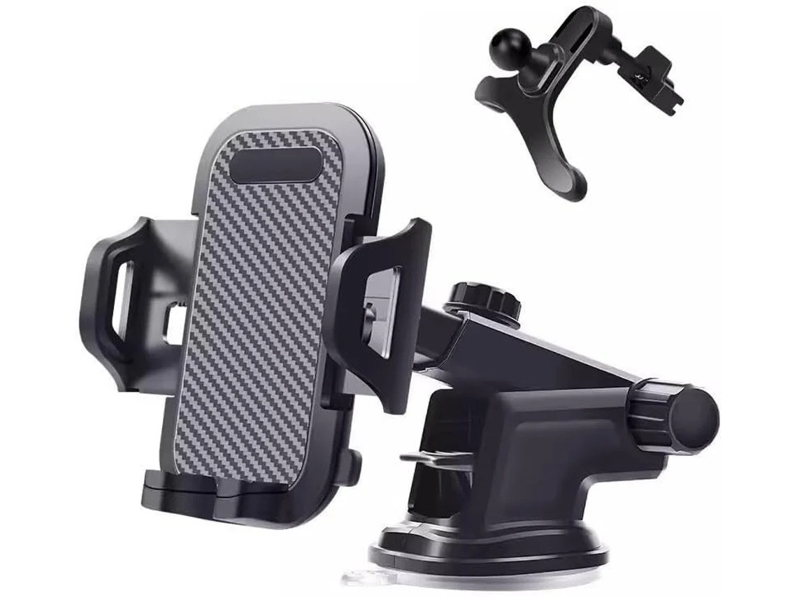 Suporte De Telefone Automotivo 3 Em 1 Atualizado Nano Ventosa E Braçadeira Mais Forte Painel (preto)