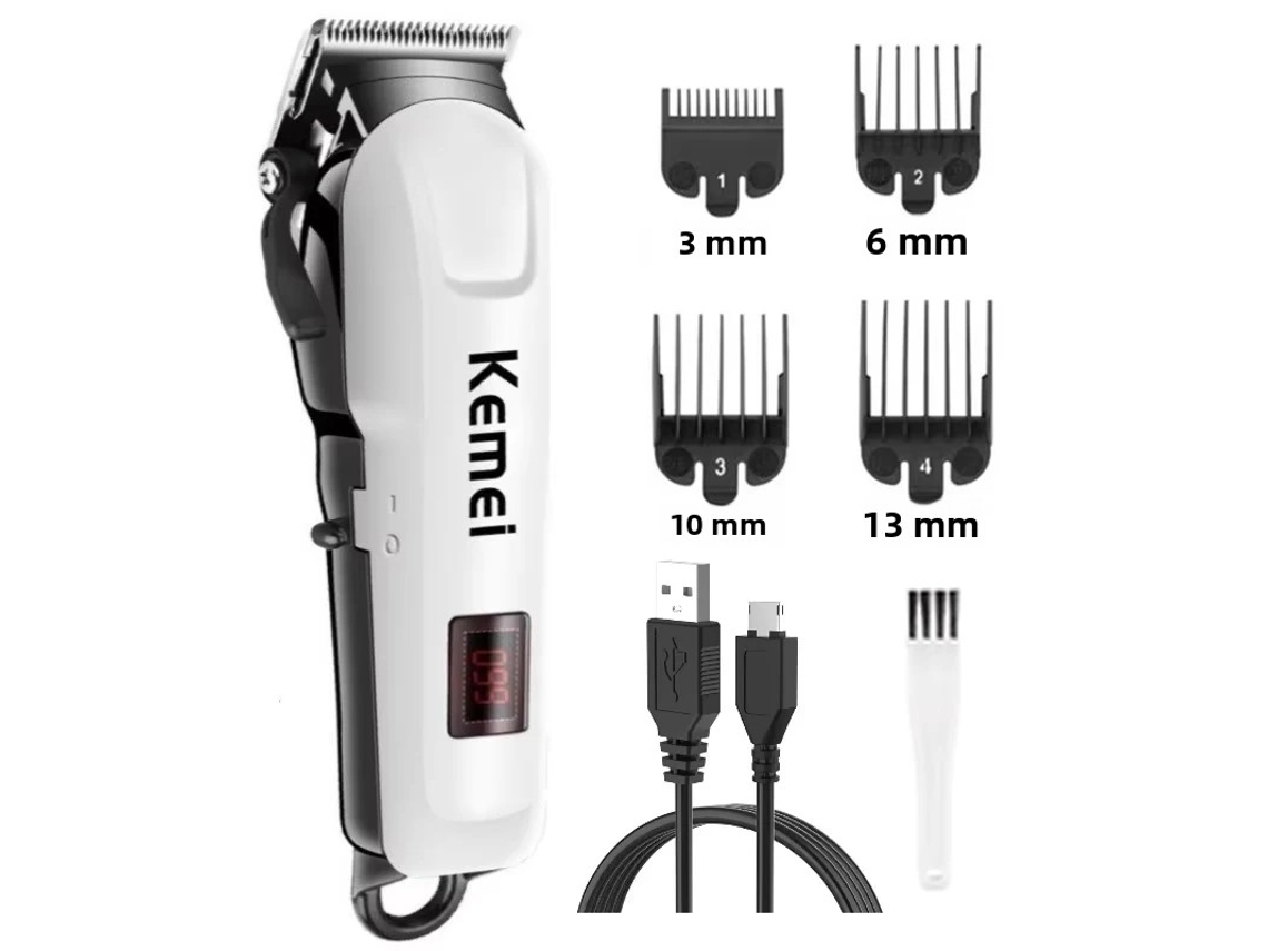 Máquina de Cortar Cabelo Elétrica Masculina, Recarregável, Inclui Bateria e Indicador de Carregamento. MDUG