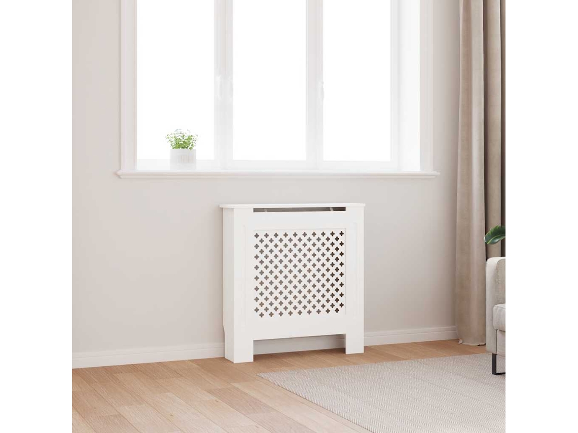 Vidaxl Cobertura De Radiador Mdf 78 Cm Branco