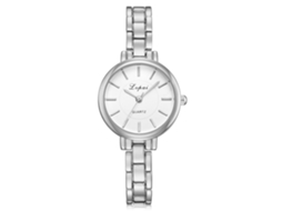 Relógio Pulseira Feminino Lvpai de Liga Slim Quartz com Dial Branco Prata