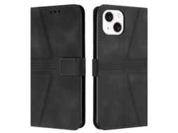 Capa De Couro Para Iphone 14 - Triangular - Cor Sólida