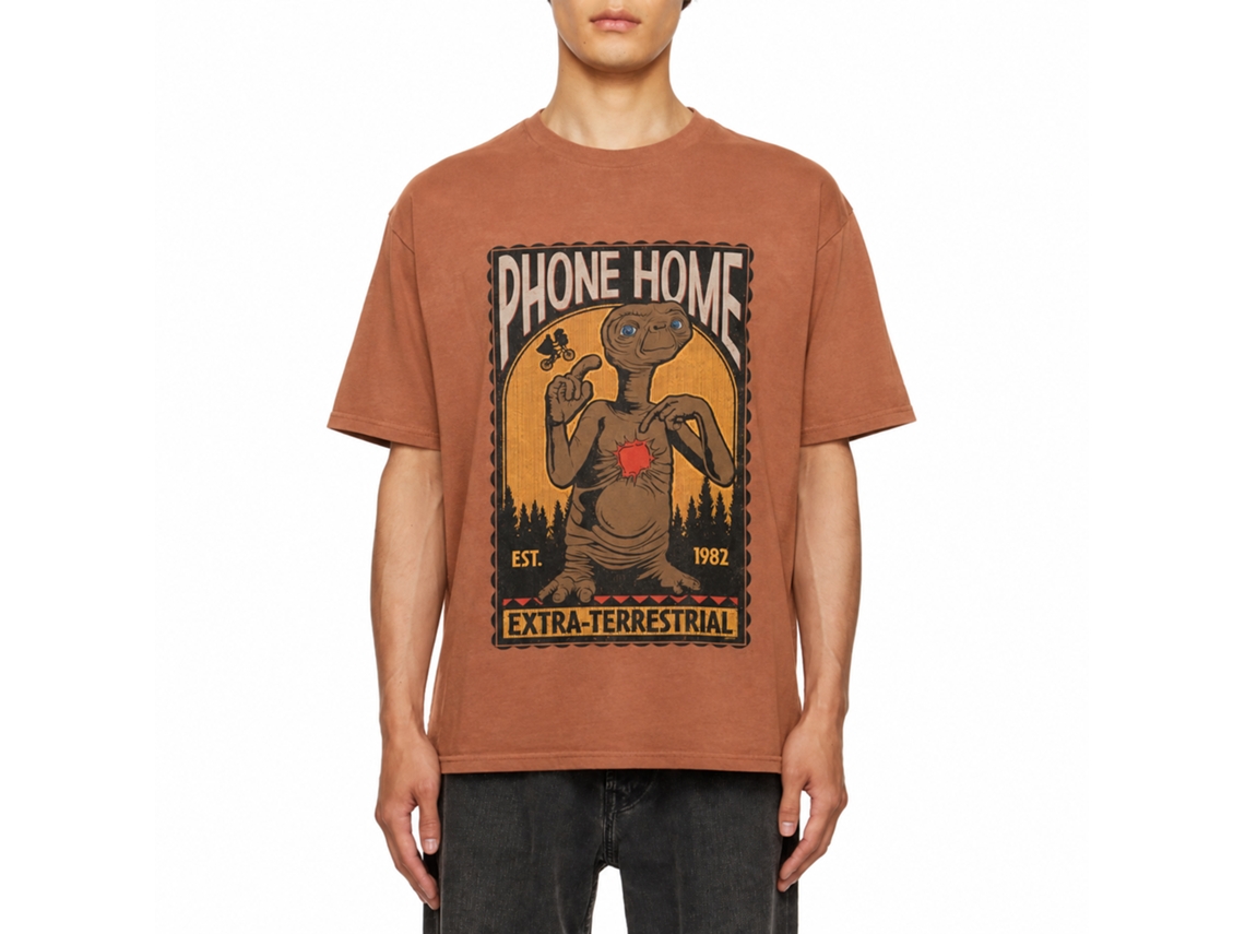 Rockinstone E.t. Phone Home 1982 Rust Heather T-shirt Unique Designer Style