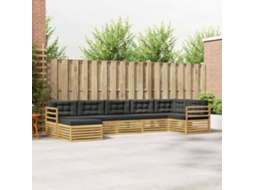 Vidaxl Conjunto De Sofás Para Exterior 7 Unid. Branco E Antracite