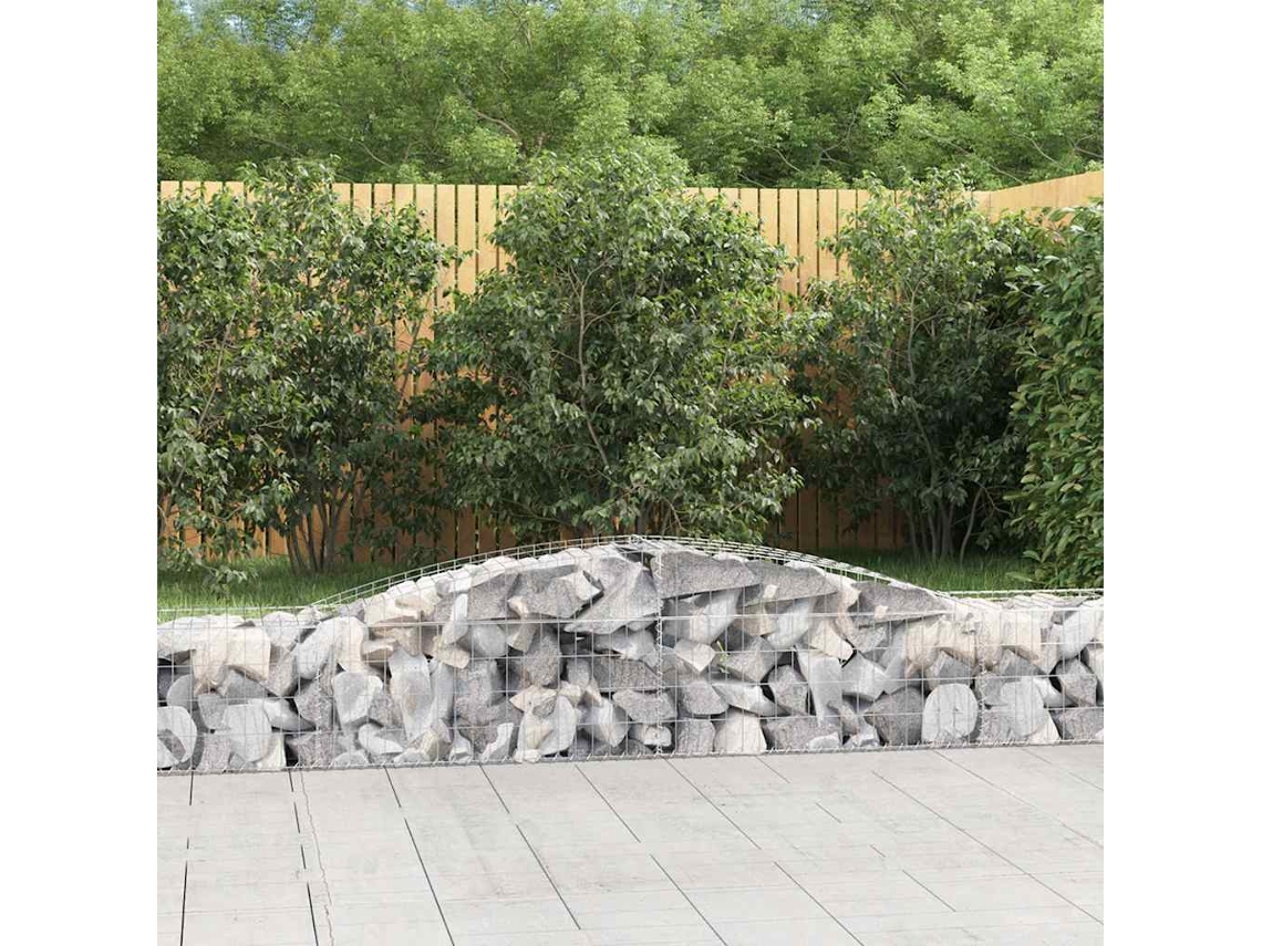 Vidaxl Cestos Gabião Arqueados 2 Pcs 400x50x40/60 Cm Ferro Galvanizado