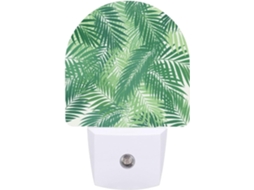 Luminária Noturna De Parede Com Sensor Crepuscular, Led Verde Moderno