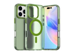 Capa Híbrida Para Iphone 16 Pro - Pc E Tpu Com Magsafe | Candy Design - Verde