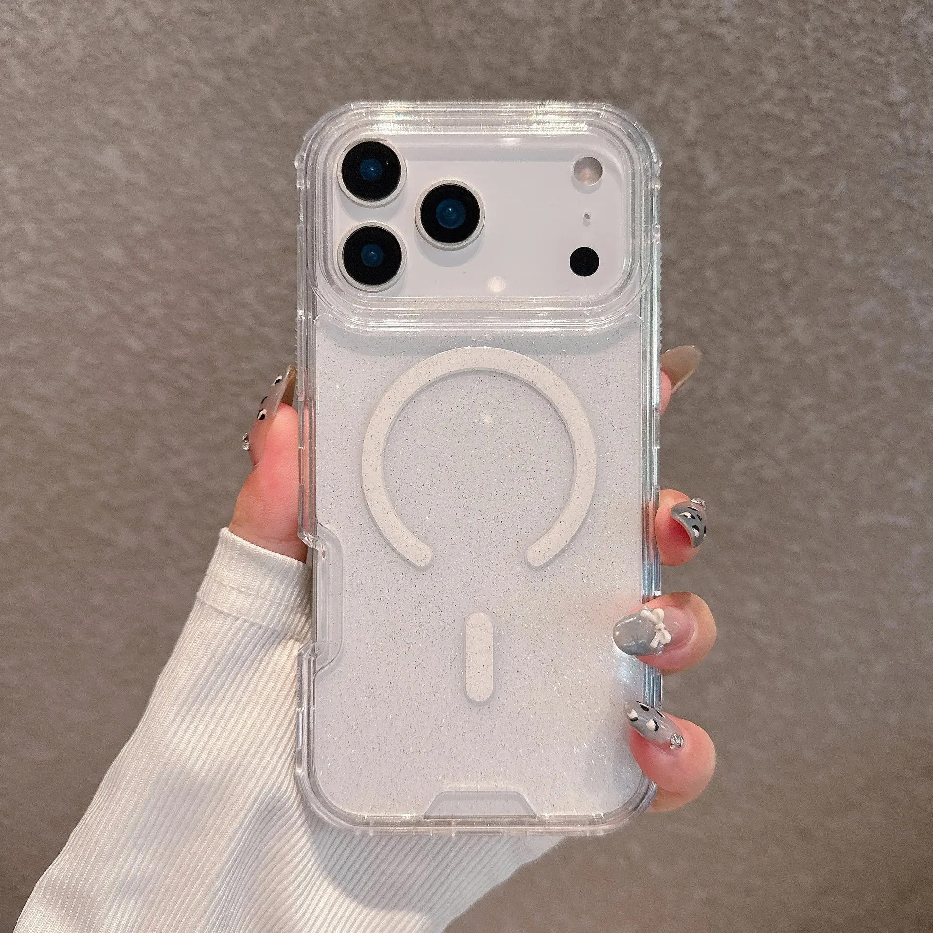 Capa Protetora 3 Em 1 Espessa E Transparente Para Iphone 14 Plus, Com Ímã E Proteção Contra Quedas.