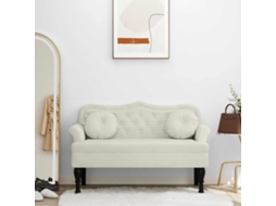 Vidaxl Banco Com Almofadões 120,5x65x75 Cm Veludo Cor Creme