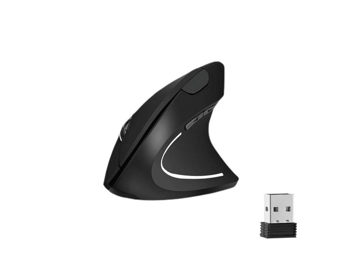 (preto) Mouse Ergonômico Sem Fio Vertical 2.4g, Mouse Óptico, 6 Botões
