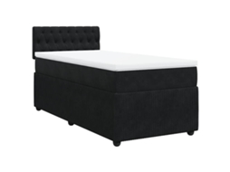 Cama com Molas/colchão 90x190 Cm Veludo Preto MAISON EXCLUSIVE
