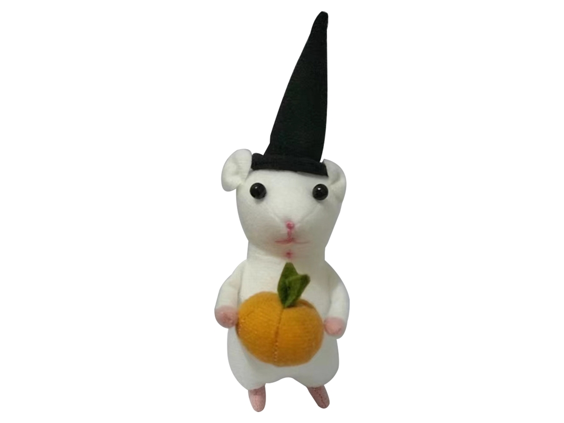 Amigurumi de rato peludo de Halloween com miçangas para decoração de festa LAXISCREED