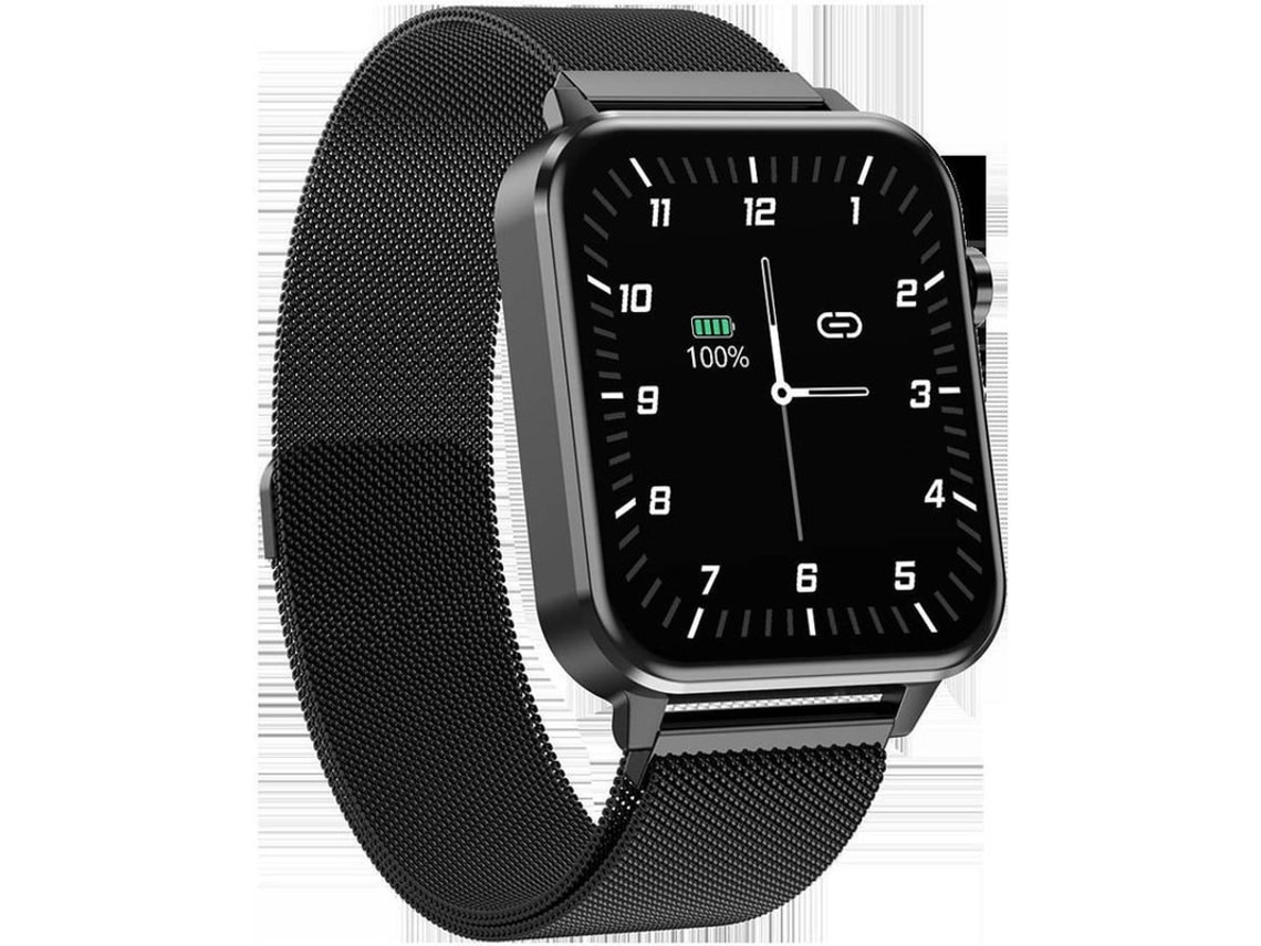 Relógio inteligente E86, pulseira inteligente, temperatura corporal, ECG, pressão arterial, pedômetro, frequência cardíaca, sono, preto, Bestvite