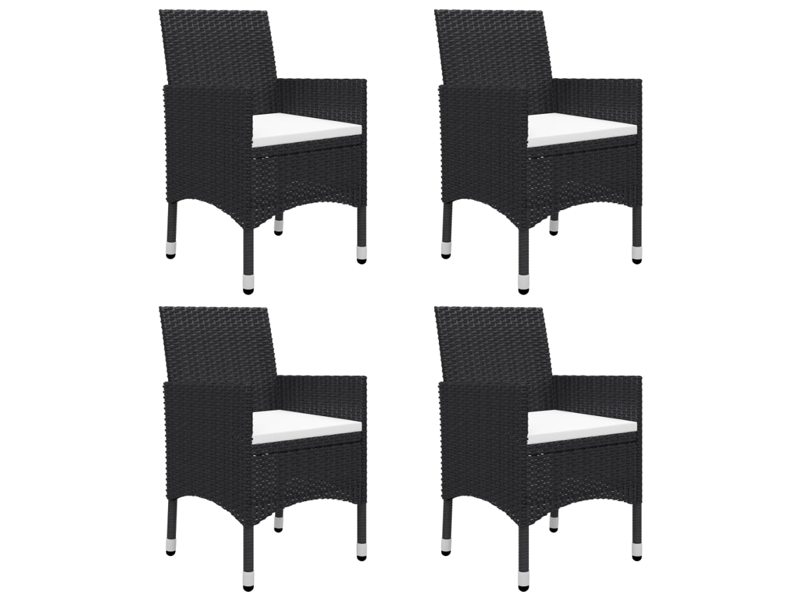 Maison Exclusive - 5 Pcs Conjunto De Jantar Para Jardim Preto