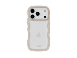 Capa Para Celular Iphone 17 Pro Max Com Estampa Ondulada Bege Claro/transparente